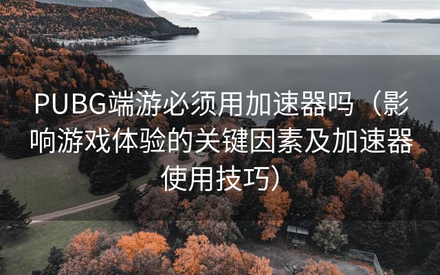 PUBG端游必须用加速器吗（影响游戏体验的关键因素及加速器使用技巧）