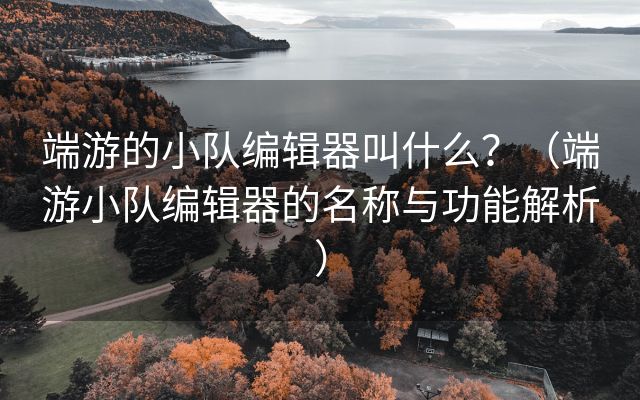 端游的小队编辑器叫什么？（端游小队编辑器的名称与功能解析）