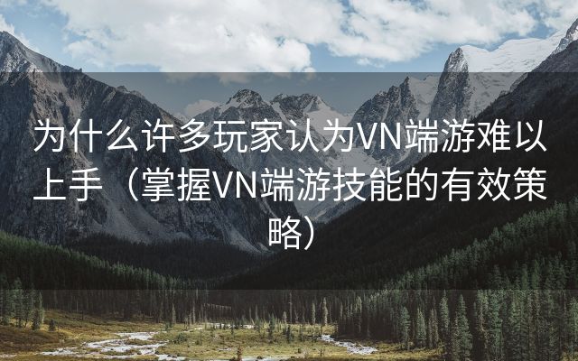 为什么许多玩家认为VN端游难以上手（掌握VN端游技能的有效策略）