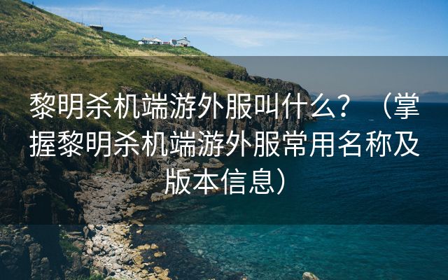 黎明杀机端游外服叫什么？（掌握黎明杀机端游外服常用名称及版本信息）