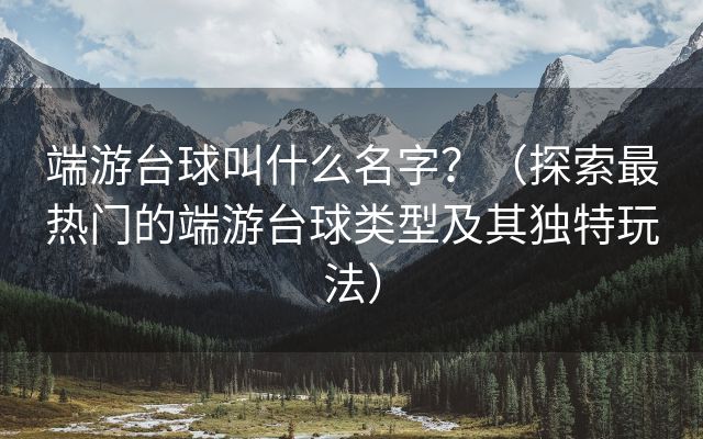 端游台球叫什么名字？（探索最热门的端游台球类型及其独特玩法）