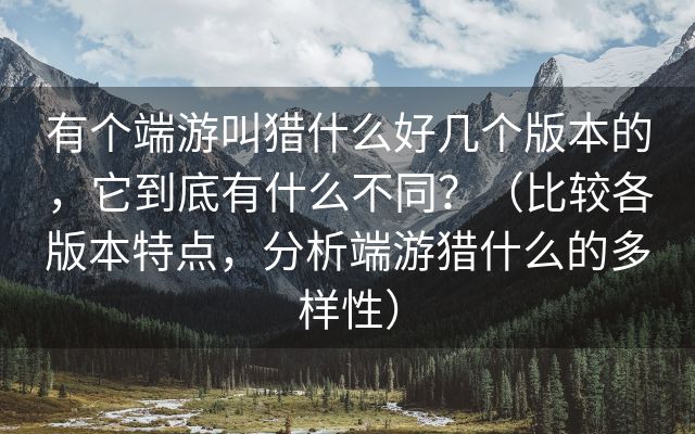 有个端游叫猎什么好几个版本的，它到底有什么不同？（比较各版本特点，分析端游猎什么的多样性）