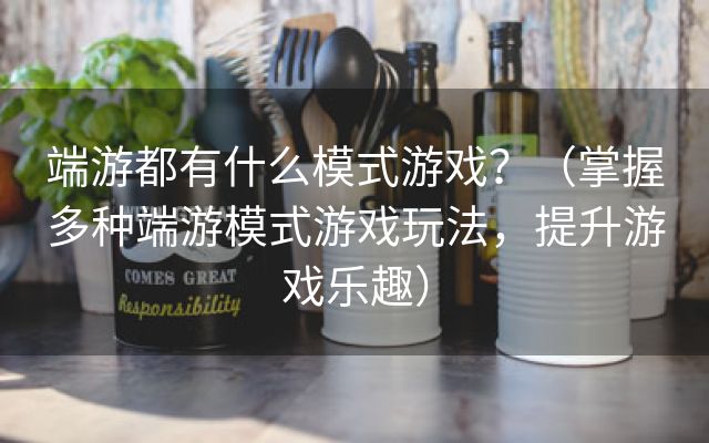 端游都有什么模式游戏？（掌握多种端游模式游戏玩法，提升游戏乐趣）