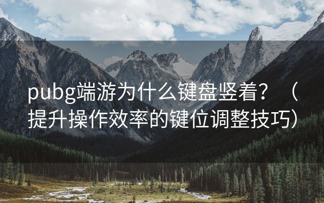 pubg端游为什么键盘竖着？（提升操作效率的键位调整技巧）